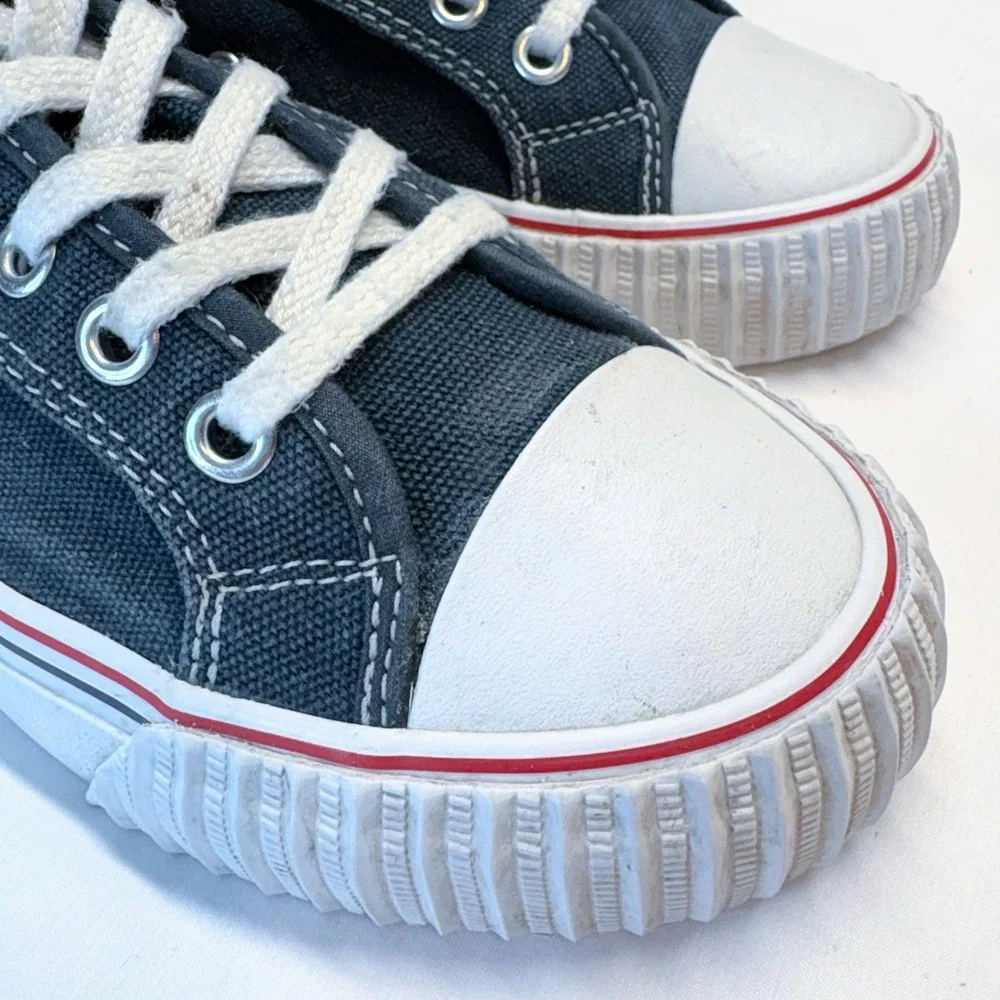 PF Flyers Center Hi Navy White Canvas High Top Sneakers Mens 6 Womens 7.5 Shoes